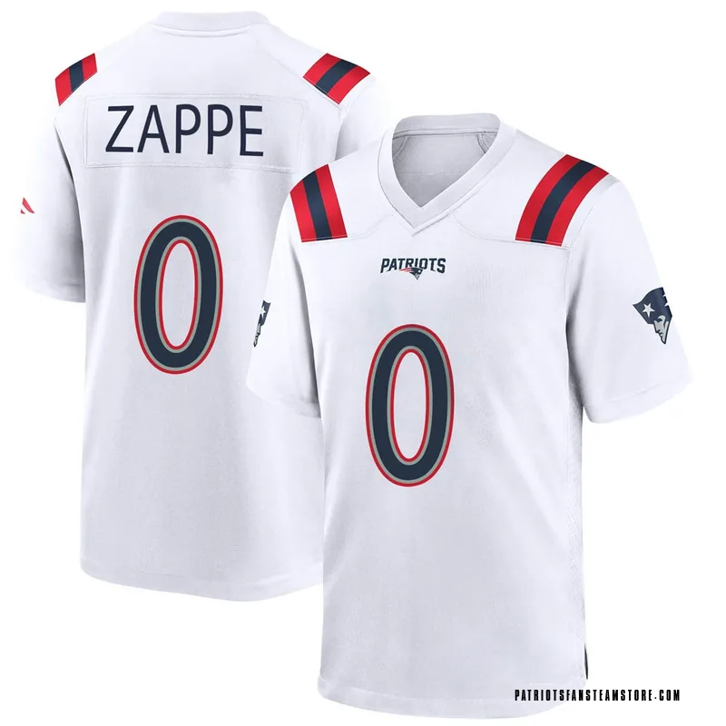 Men's Nike Bailey Zappe White New England Patriots Game Player Jersey