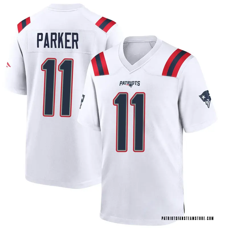 Men's Nike New England Patriots DeVante Parker White Jersey - Game