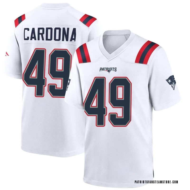 Joe Cardona Men's Nike White New England Patriots Custom Game Jersey Size: Medium