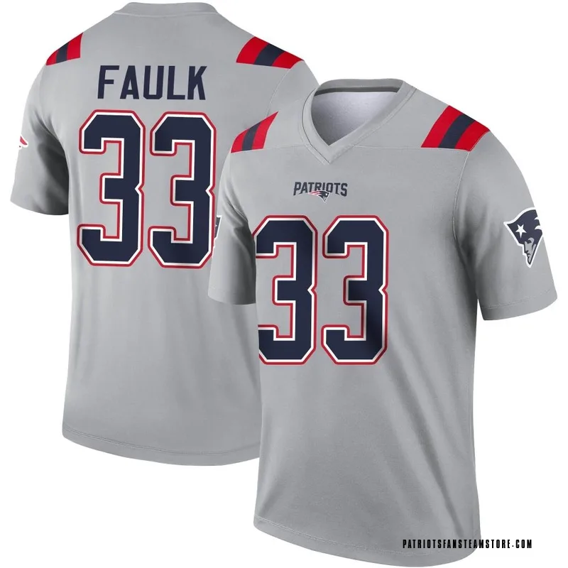 Men's Nike New England Patriots Kevin Faulk Gray Inverted Jersey