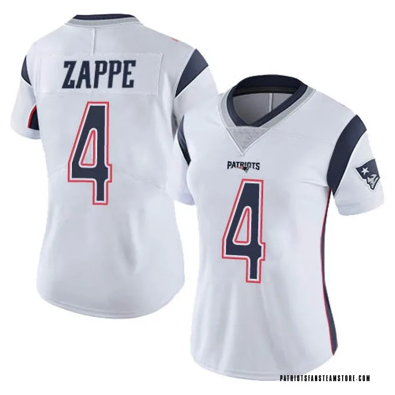 Men's Nike Bailey Zappe White New England Patriots Game Player Jersey