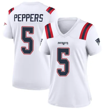 Men's Nike Jabrill Peppers Navy New England Patriots Game Player Jersey Size: 4XL