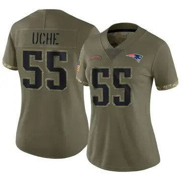 Nike New England Patriots No53 Josh Uche Navy Blue Team Color Men's Stitched NFL Limited Tank Top Jersey