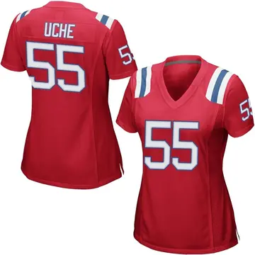 Nike New England Patriots No53 Josh Uche Red Alternate Men's Stitched NFL 100th Season Vapor Untouchable Limited Jersey