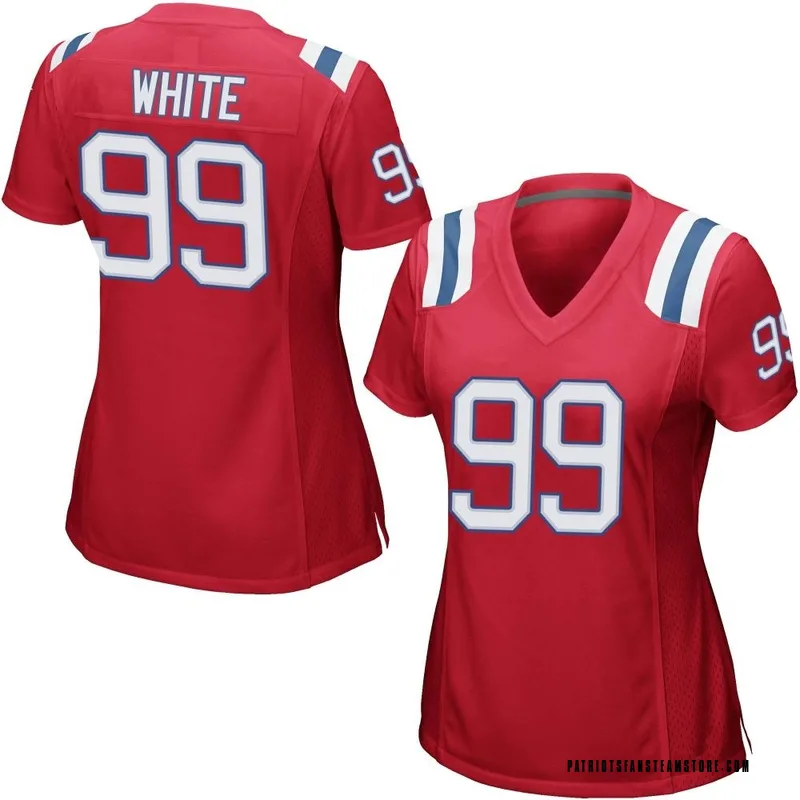 Women's New England Patriots Keion White Nike Red Alternate Team Game Jersey