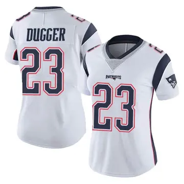 Nike New England Patriots No35 Kyle Dugger Navy Blue Team Color Men's Stitched NFL 100th Season Vapor Untouchable Limited Jersey
