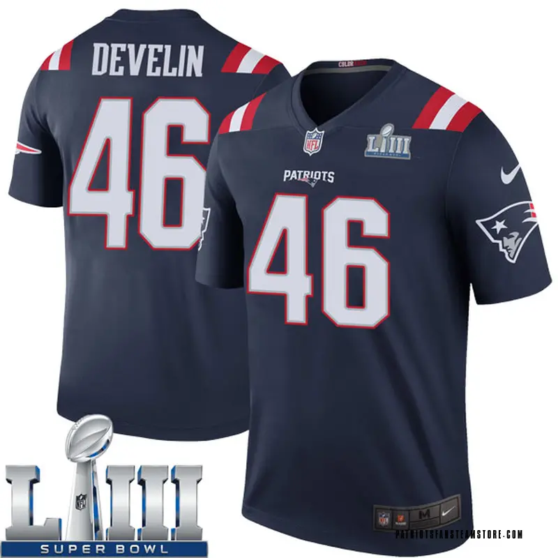 Nike New England Patriots No46 James Develin Navy Blue Super Bowl LIII Bound Youth Stitched NFL Limited Rush Jersey