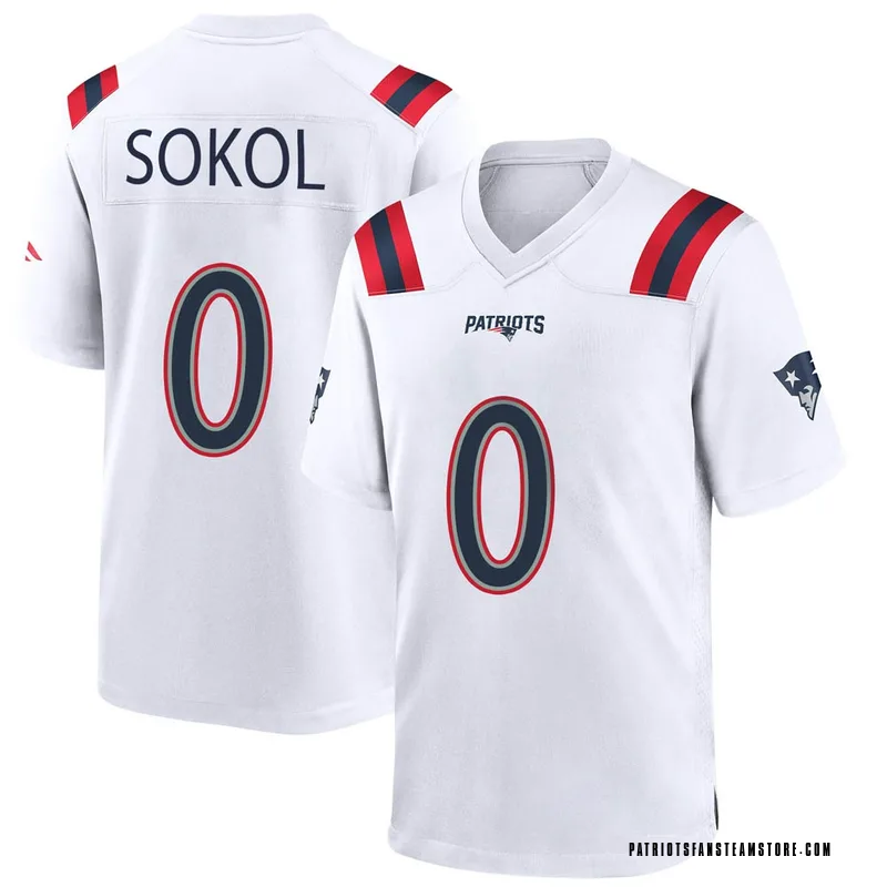 Nike Matt Sokol New England Patriots Game White Jersey - Men's