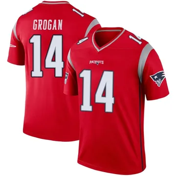 Steve Grogan Name & Number Game Day V-Neck T-Shirt - Navy - Tshirtsedge